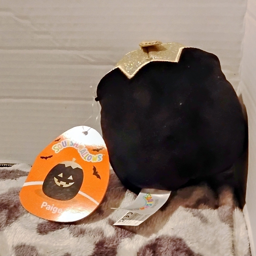 Squishmallows Black and Gold Pumpkin Plush